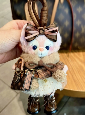 美拉德棕高级感手作贝儿包包挂件老花玩偶挂饰闺蜜女生生日小礼物
