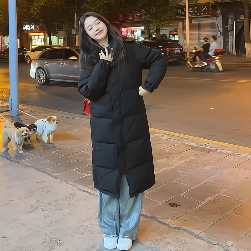 韩系冬装长款过膝中戏羽绒棉袄女加厚2025新款超好看洋气棉衣棉服 - 图2