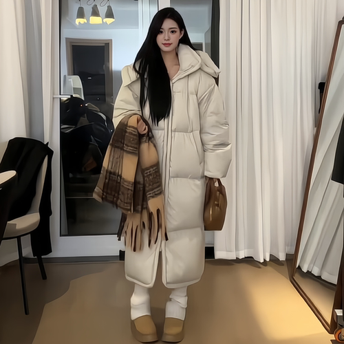 韩国高级感oversize长款羽绒棉袄2025年巨好看超火情侣男女面包服 - 图3