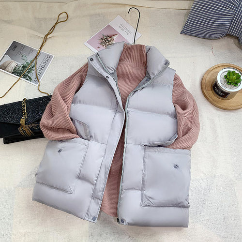 2025冬新款羽绒棉马甲女短款坎肩背心外套面包服棉马夹袄韩版休闲 - 图3
