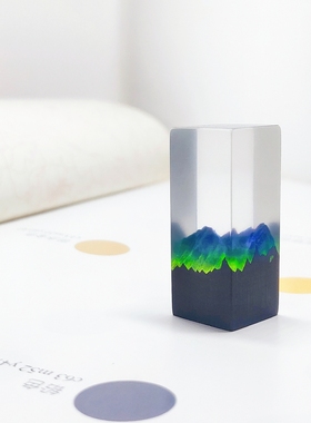 手作风原创微缩景观树脂情侣吊坠