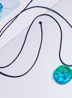 鹊踏枝手作树脂编绳情侣海洋吊坠