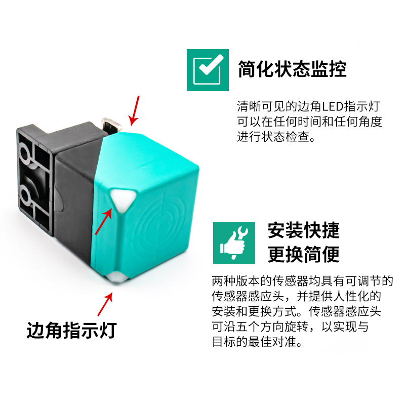 方型电感式扶梯感应NPN接近开关 NBB20 NBN40-L2-E2-E0-Z0-Z4-V1 - 图2