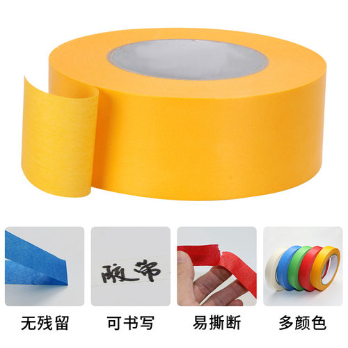 润海 环保彩色胶带纸幼儿园手工DIY墙面装修装饰可手写手撕不残留和纸胶带绿色学生儿童红色早教画画蓝美纹纸 - 图1