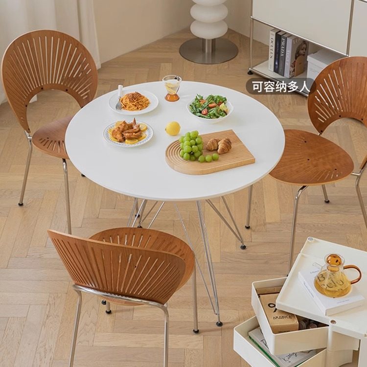 北欧餐桌现代简约ins家用小户型饭桌伊姆斯白色圆桌设计师洽谈桌,淘宝优惠券,粉丝福利购,淘宝优惠卷