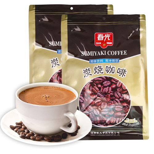 海南特产春光炭烧咖啡360g*2袋特浓速溶3合1碳烧咖啡粉冲饮 - 图3