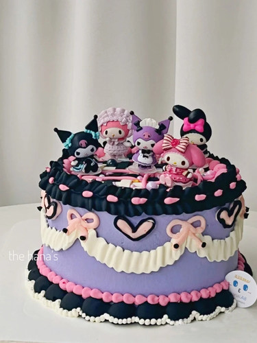 女孩生日蛋糕装饰美乐蒂兔子库洛米玉桂狗KT猫大耳狗公主烘焙摆件 - 图2