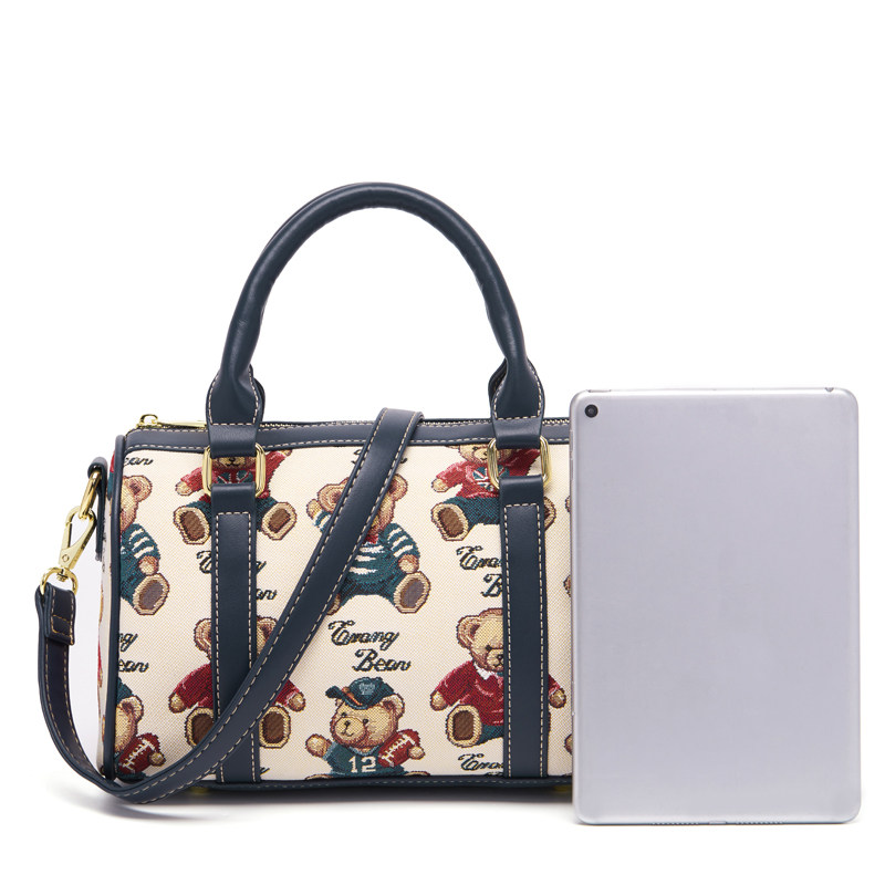 小熊依恋小众通勤波士顿枕头手提包 pjev女士包袋