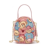 Сумка на одно плечо, вместительный и большой ремешок для сумки, маленькая ткань, с медвежатами, 2023