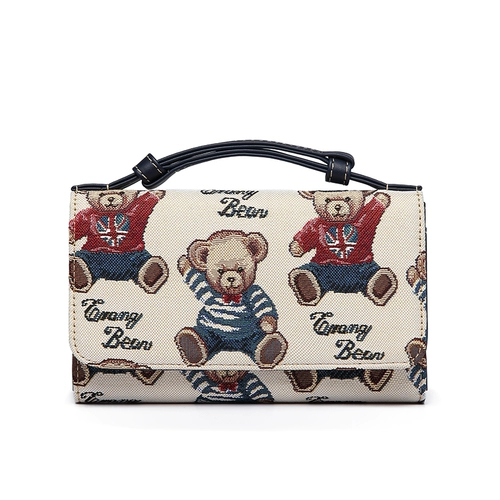 Модная универсальная сумка на одно плечо, брендовая милая сумка через плечо, свежая цепь, небольшая сумка, с медвежатами