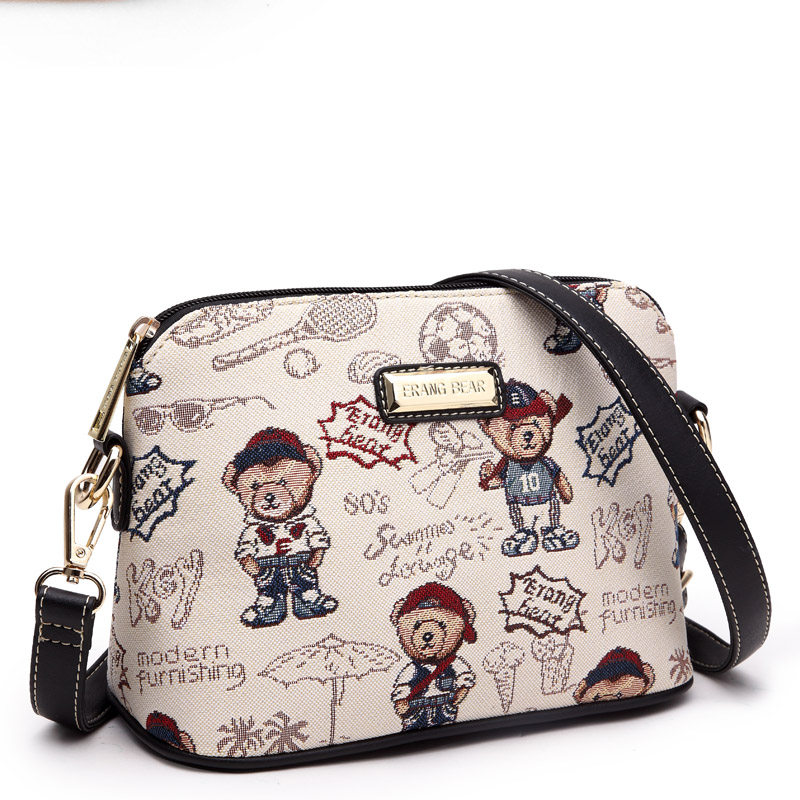 小熊依恋2019新款韩版可爱斜挎包 pjev女士包袋