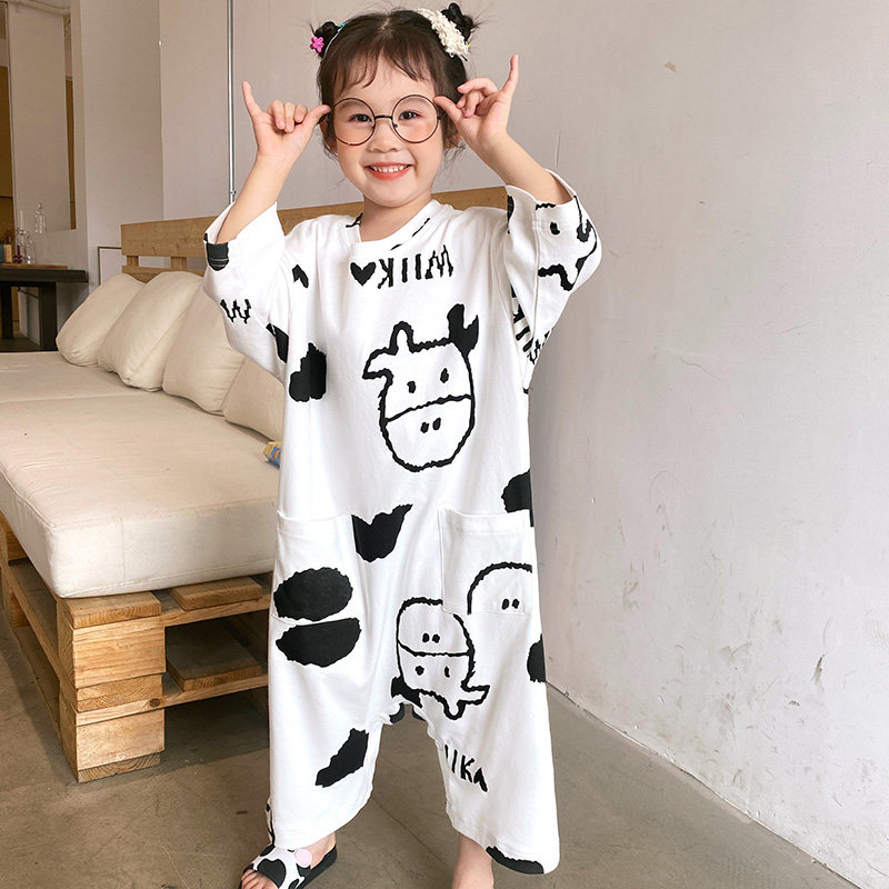 女童连体长袖纯棉2021年新款睡裙 冉影睡衣/家居服套装