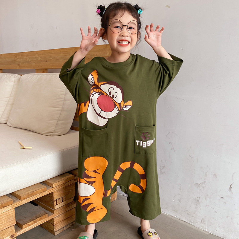 女童连体长袖纯棉2021年新款睡裙 冉影睡衣/家居服套装