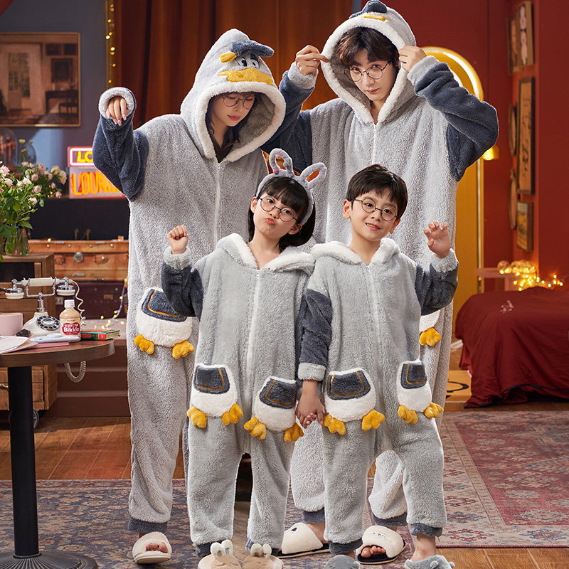 儿童连身冬天加厚加绒连体衣睡衣 冉影睡衣/家居服套装