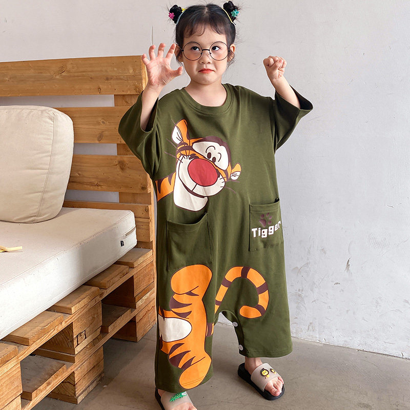 2021秋季新款女童连体长袖纯棉睡衣 冉影睡衣/家居服套装