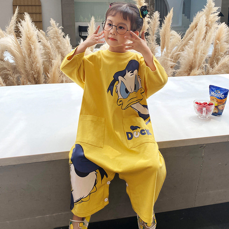 春秋女童连体长袖纯棉儿童8 6睡衣 冉影睡衣/家居服套装