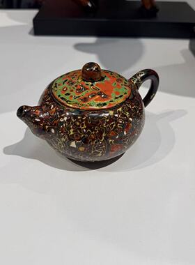 孤品大漆器陶瓷 花瓶 花盘 茶壶 非遗手工漆器