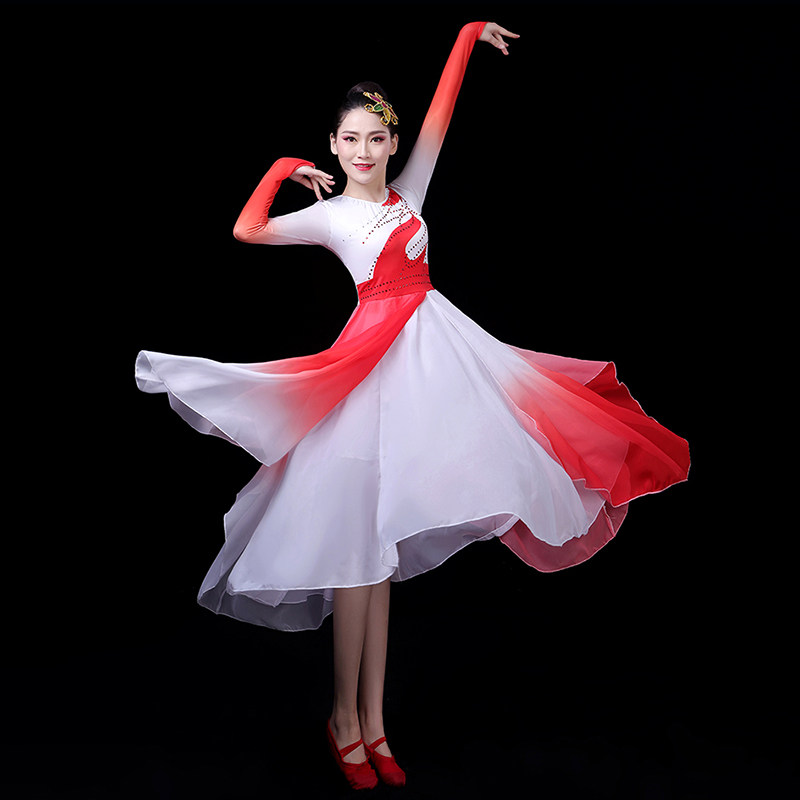 古典舞女飘逸中国风民族现代演出服 风淑缦民族服装/舞台装