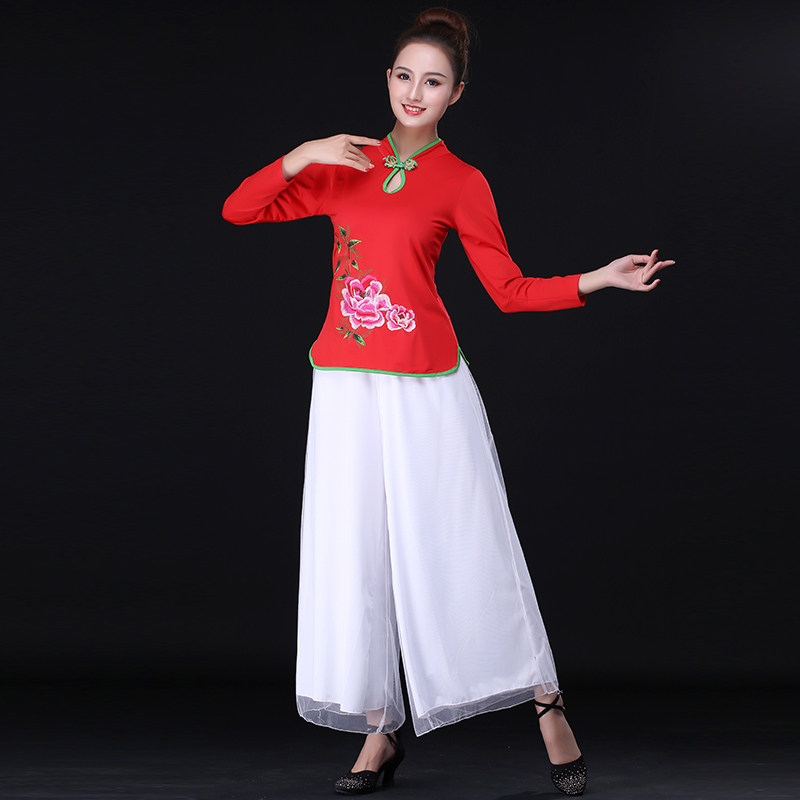 广场舞女2020新款套装中老年演出服 风淑缦民族服装/舞台装
