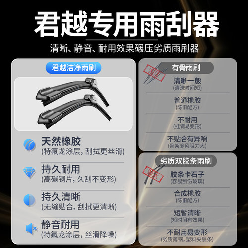 适用别克君越雨刮器原装2016年16款18专用19无骨21胶条22汽车雨刷 - 图1