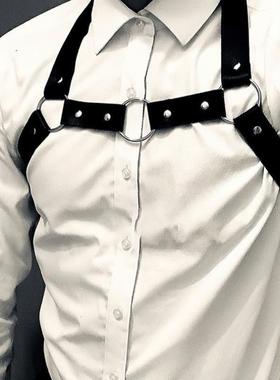 胸链性感男士背带脖带身体朋克风肩带胸带衬衣腰带配饰搭配制服