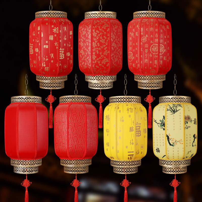 新年中式仿古宫灯羊皮灯笼灯中国风吊灯农家乐火锅店门头开业装饰_虎窝淘