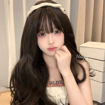 Humming Nets Red Wig Women Long Hair full head sleeve large wavy long curly hair Long hair natural wig set anchor