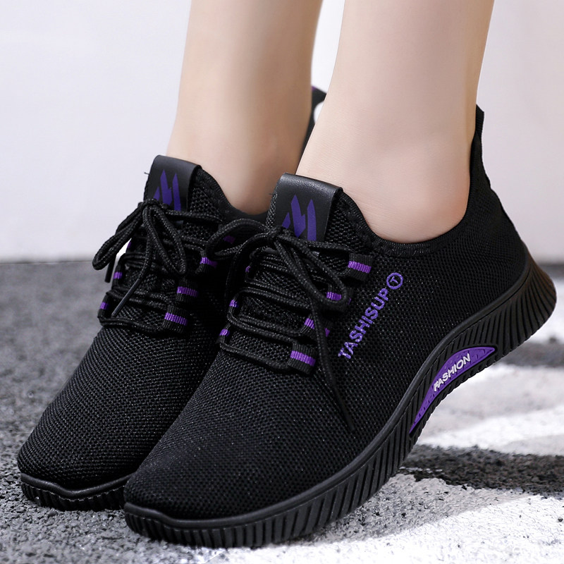 休闲网面透气鞋女黑色防滑软底妈妈鞋舒适运动鞋老北京布鞋不闷脚,淘宝优惠券,粉丝福利购,淘宝优惠卷