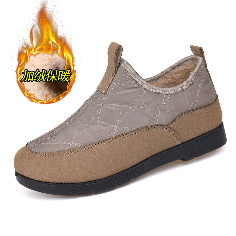 老北京布鞋二棉鞋女冬加绒加厚一脚蹬中老年妈妈鞋防滑软底豆豆鞋,淘宝优惠券,粉丝福利购,淘宝优惠卷