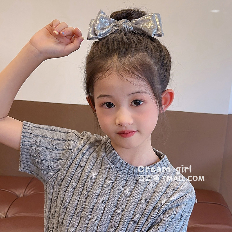 儿童高级感银色丸子头神器抓夹女童蝴蝶结头饰女宝宝发饰2026新款,淘宝优惠券,粉丝福利购,淘宝优惠卷