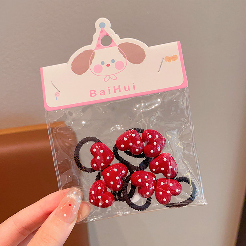 儿童新年发绳女孩扎辫子橡皮筋头绳过年发饰宝宝高弹力不伤发发圈,淘宝优惠券,粉丝福利购,淘宝优惠卷