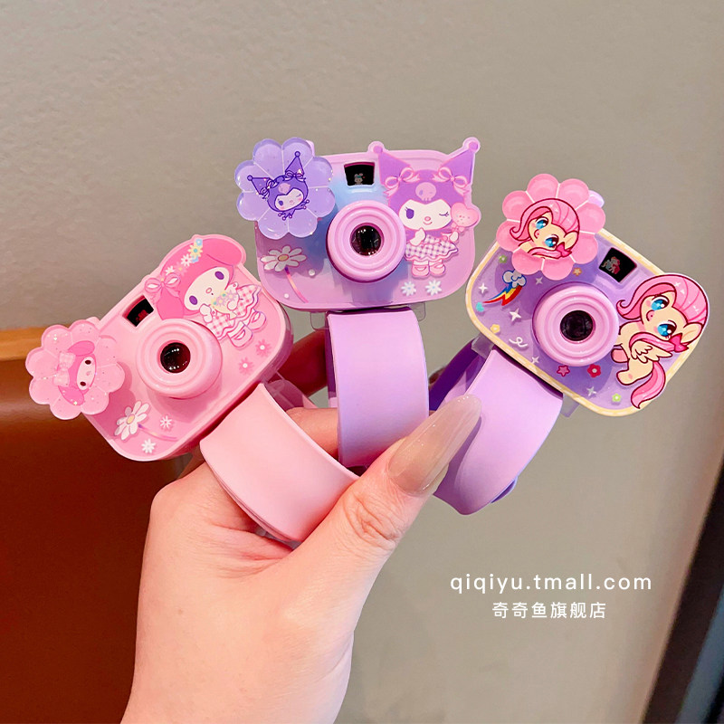 儿童啪啪圈手表投影仿真相机卡通小女孩玩具创意女童童趣发光手环,淘宝优惠券,粉丝福利购,淘宝优惠卷