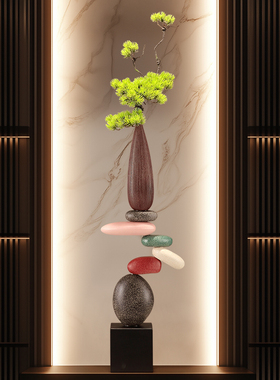 新中式时来运转花瓶插花入户