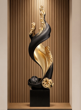 风生水起摆件红色招财入户玄关客厅高档电视柜壁龛装饰品旺宅乔迁