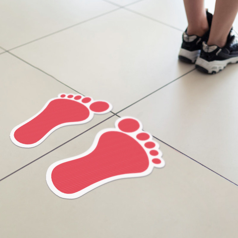 工厂车间点检站立点地贴医院幼儿园地面定点标识耐磨防滑学校排队圆形脚丫脚印地板贴纸定点站位地贴标示定制,淘宝优惠券,粉丝福利购,淘宝优惠卷