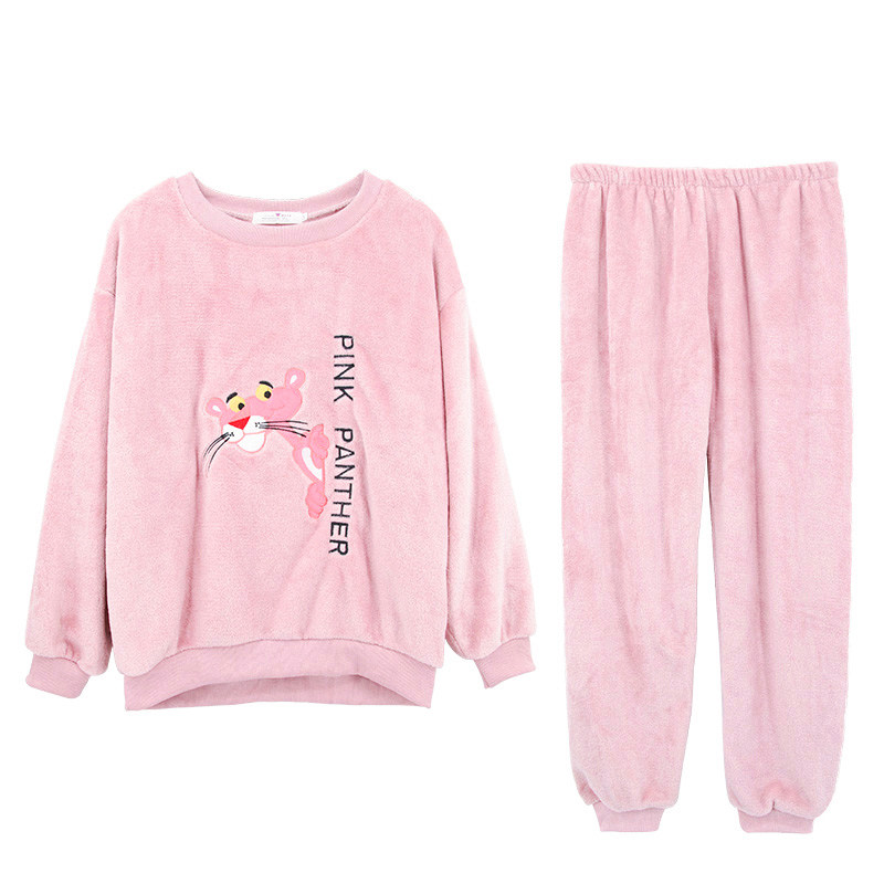 春秋冬珊瑚冬季可爱法兰绒绒睡衣 写现睡衣/家居服套装