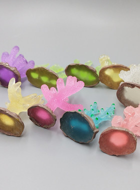 可爱仿真车载汽车夜光树脂小摆件珊瑚水族造景桌面微景观发光装饰