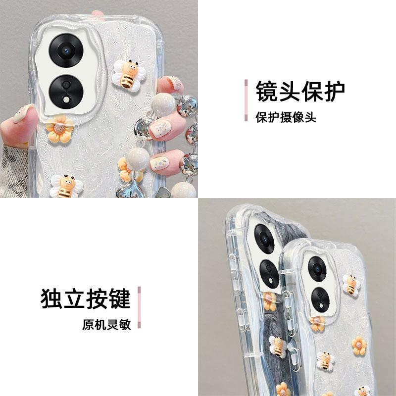 高级感透明珍珠纹适用OPPOA97 5G手机壳夏天FindX7pro新品R17防摔FindX7全包A32外壳A1x女士A1活力版名媛K9s-图2