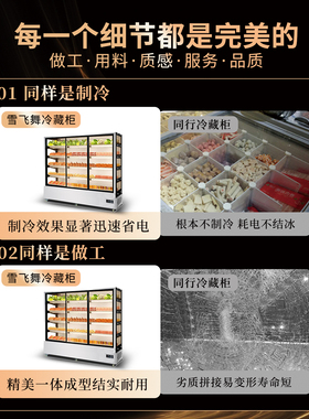 雪飞舞串串香冷藏展示柜麻辣烫菜品炸串店水果保鲜柜立式玻璃门