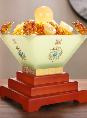 聚宝盆客厅摆件吉祥源招财中式