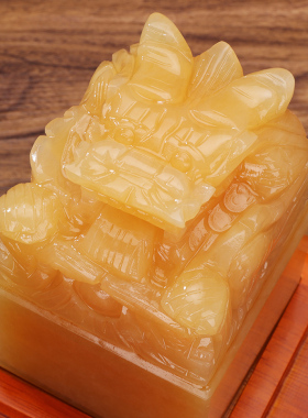 天然龙头商务礼品印章摆件定制