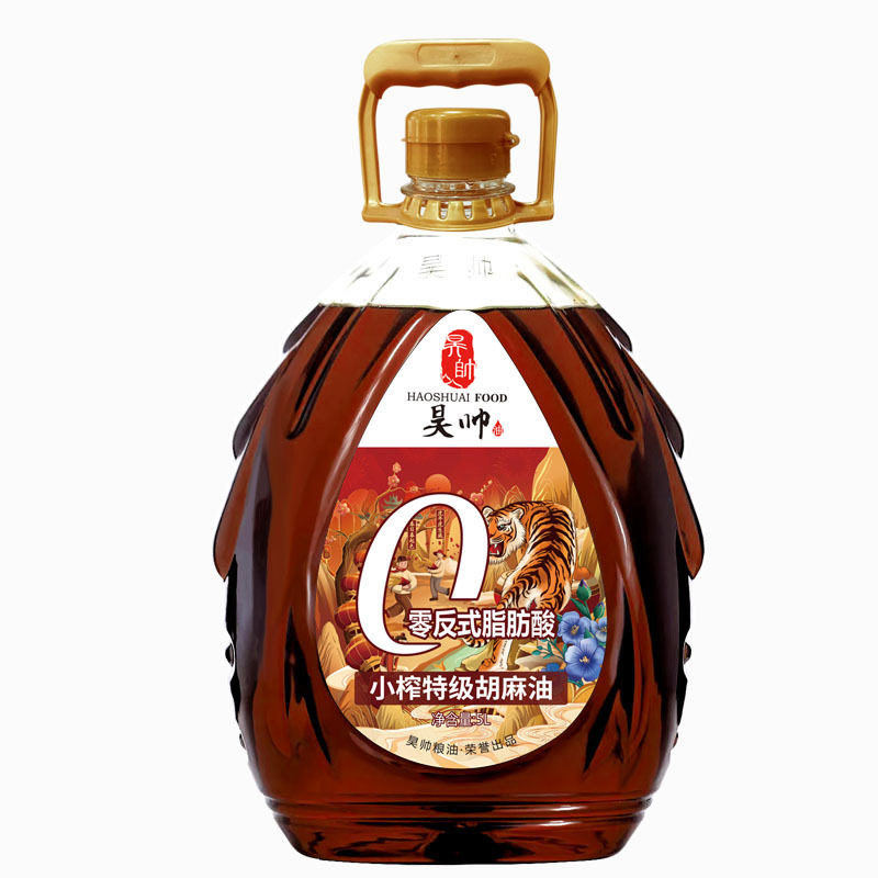 昊帅小榨特级胡麻油5L宁夏胡麻油熟榨亚麻籽油大桶装0反式脂肪酸,淘宝优惠券,粉丝福利购,淘宝优惠卷