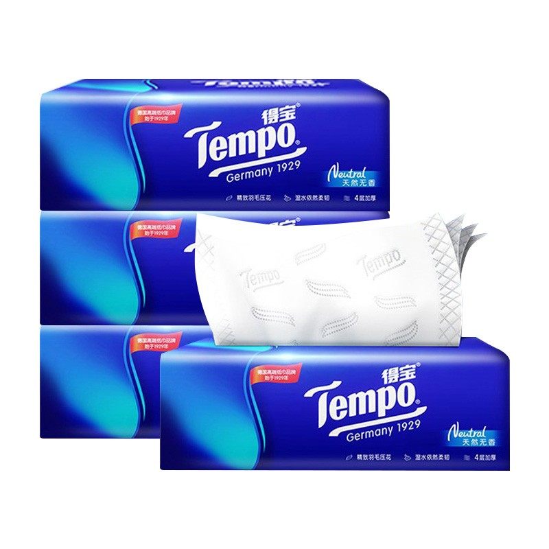 Tempo得宝抽纸德宝纸婴儿纸巾宝宝官方授权店官网餐巾整箱包邮_虎窝淘