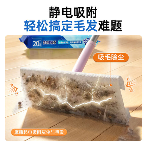 拖地湿巾地板清洁宠物狗毛懒人拖把免洗抹布除尘一次性擦地湿纸巾 - 图1