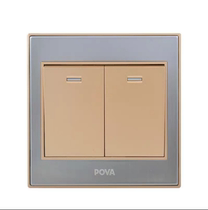 Plova N3 Champagne Gold Series Two Open Darkmounted Wall Panel Module With Switch Multifunction Modern Brief