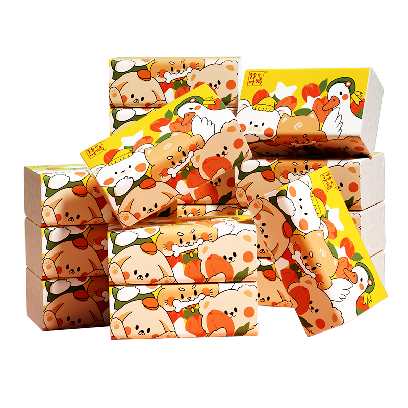 卡通小熊抽纸白色装四层加厚家用实惠装餐巾纸整箱家用抽纸餐巾纸