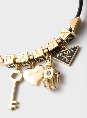 PRADA 女士手链手镯 1IB731038F0002 SS2026 黑色 徽标手链