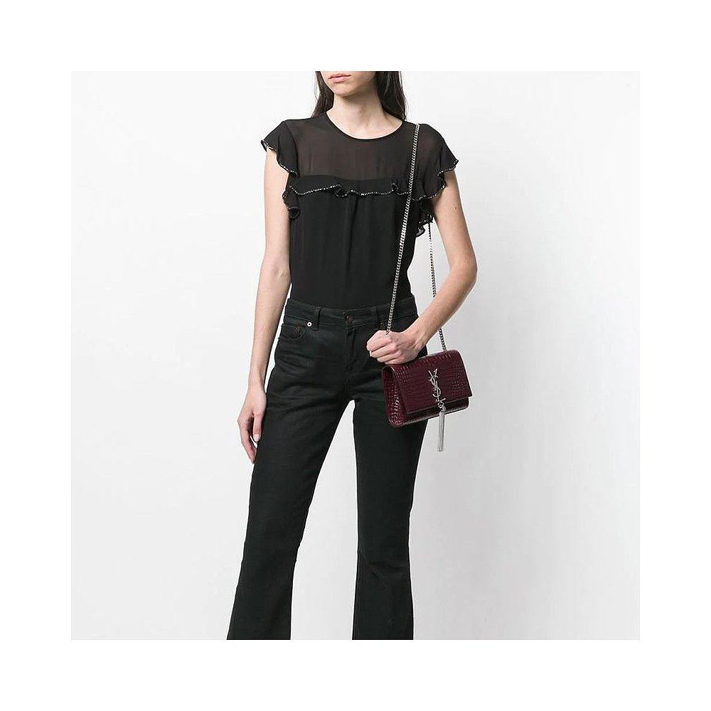 香港直邮圣罗兰黑色女士上衣 天猫国际香港直购T恤