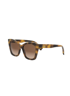 1h可退 FENDI 女士眼镜 FE40151I53F AW2025 棕色 全框太阳镜