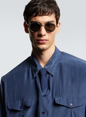 Saint Laurent 圣罗兰 男士 徽标圆形眼镜